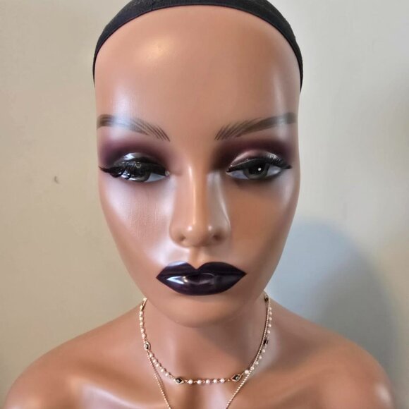 Brand New Mannequin Head (Brown) - (1 or both eyelashes detached) - Picture 4 of 7